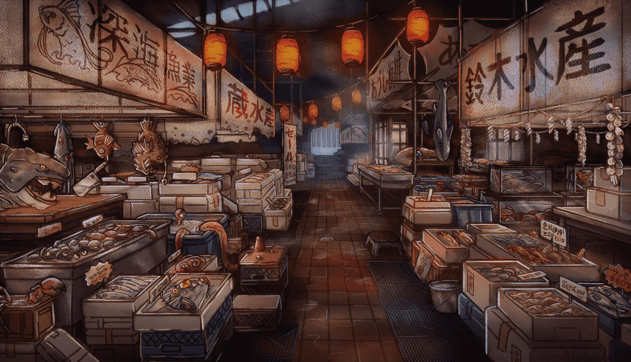 Environmental Concept: Demon Fish Market