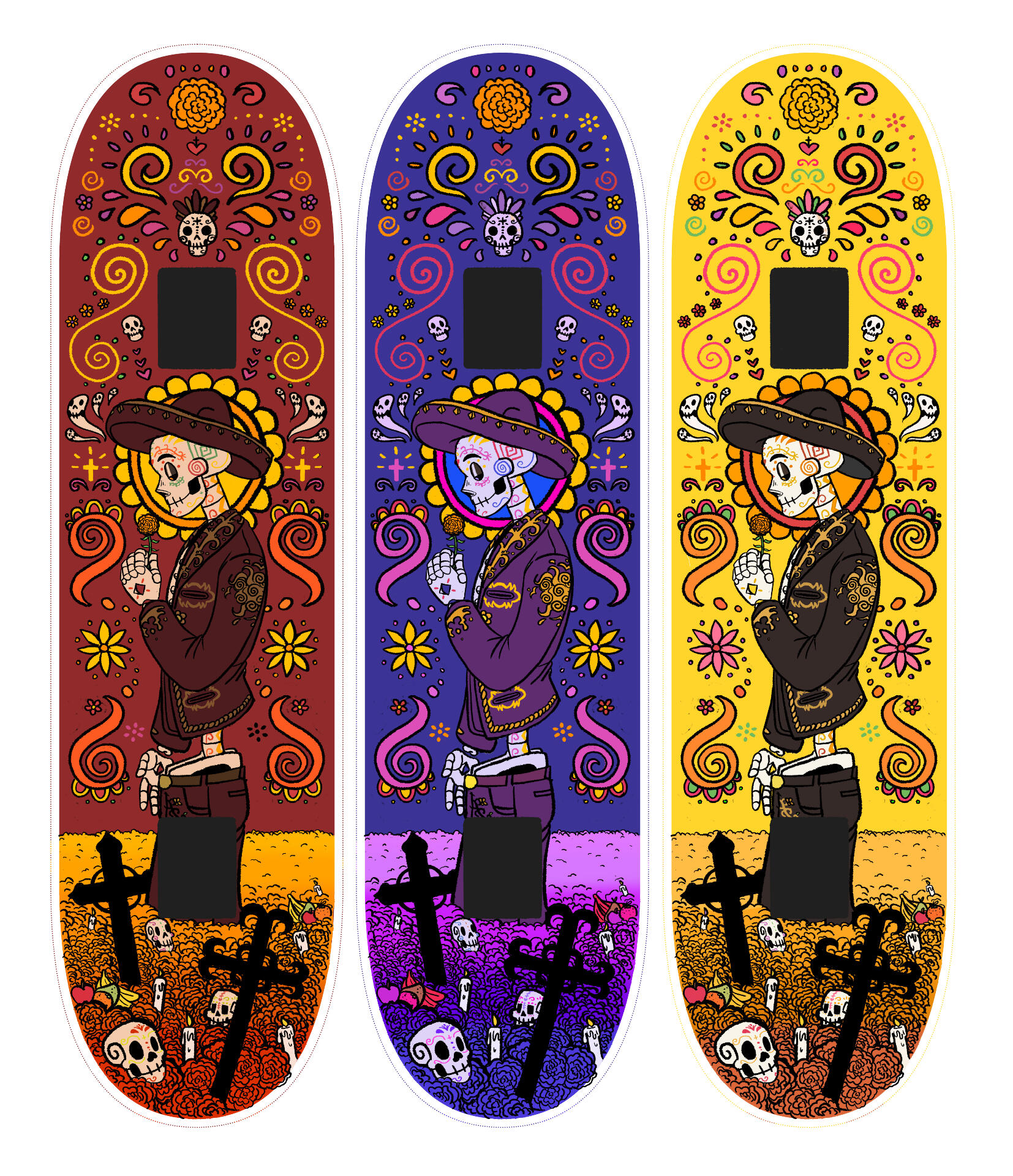 Day of the Dead Skateboard Design