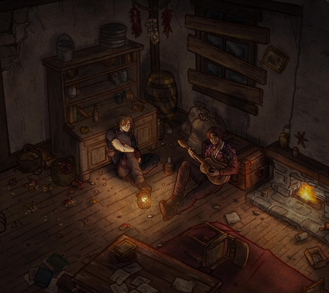 (Fanart) Hunkering Down: RE4