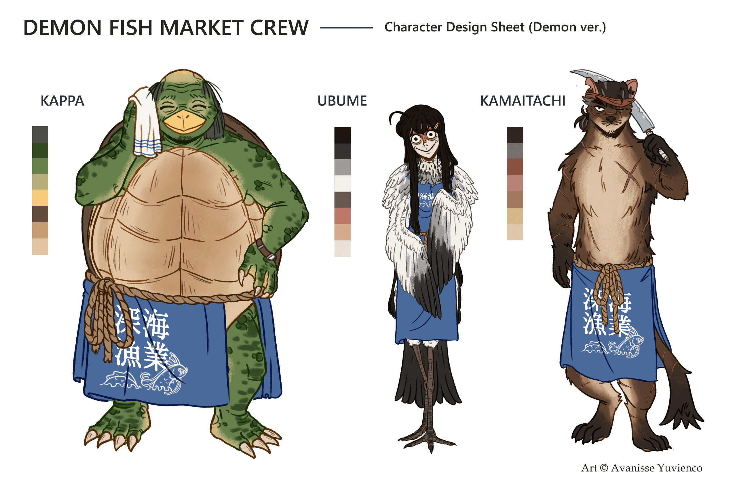 Character Lineup: Onibi Fish Market Workers II